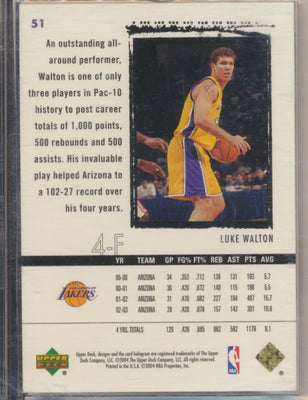 Upper Deck 2003-2004 Exquisite Collection Gold Rookie #51 Luke Walton 20/25