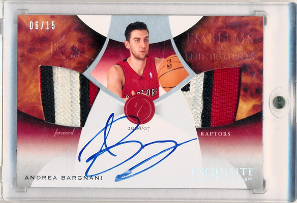 Upper Deck 2006-2007 Exquisite Collection Emblems Of Endorsement #EMAB Andrea Bargnani 6/15