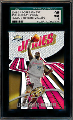 Topps 2003-2004 Finest Rookie Refractor #133 Lebron James 243/250