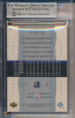 Upper Deck 2003-2004 Exquisite Collection Base #6 Dirk Nowitzki 36/225 / BGS Grade 9