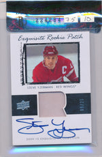 Upper Deck 2009-2010 Exquisite Collection Rookie Patch Flashback #78R Steve Yzerman 9/25 / Auto Grade 10