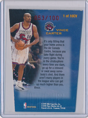 SkyBox 1999-2000 Premium Club Vertical #1/10CV Vince Carter 53/100