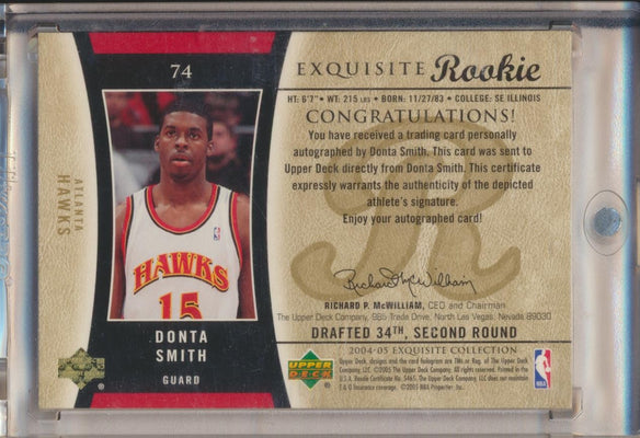 Upper Deck 2004-2005 Exquisite Collection Gold RPA #74 Donta Smith 3/15