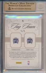 Panini  2009-2010 National Treasures Tag Team Logo Combos #6 Tyreke Evans, Omri Casspi 5/5 / BGS Grade 9.5