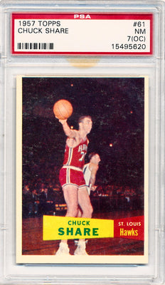 Topps Bowman 1957 St.Louis Hawks  #61 Chuck Share  / PSA Grade 7