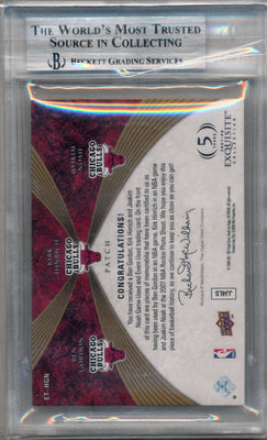 Upper Deck 2007-2008 Exquisite Collection Trios Patch Gold #HGN Ben Gordon / Kirk Hinrich / Joakim Noah 1/3 / BGS Grade 8.5