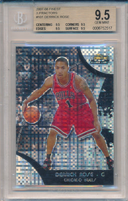 Topps 2007-08 Finest X-Fractor #101 Derrick Rose 14/15 / BGS Grade 9.5