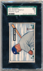 Bowman 1951 Mickey Mantle Rookie #60 / SGC 6