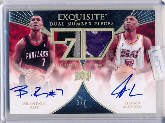 Upper Deck 2007-08 Exquisite Collection Exquisite Dual Number Pieces #EDN-MR Brandon Roy/Shawn Marion 2/7