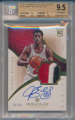 Panini 2012-2013 Immaculate Collection Rookie Card #125 Jimmy Butler 70/99 / BGS Grade 9.5 / Auto Grade 10