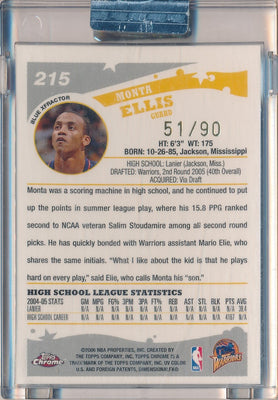 Topps 2005-2006 Chrome Blue XFractor #215 Monta Ellis 51/90