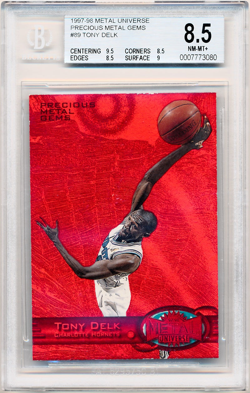 Skybox 1997-1998 Metal Universe Championship Precious Metal Gems Red #89 Tony Delk 98/100 / BGS Grade 8.5