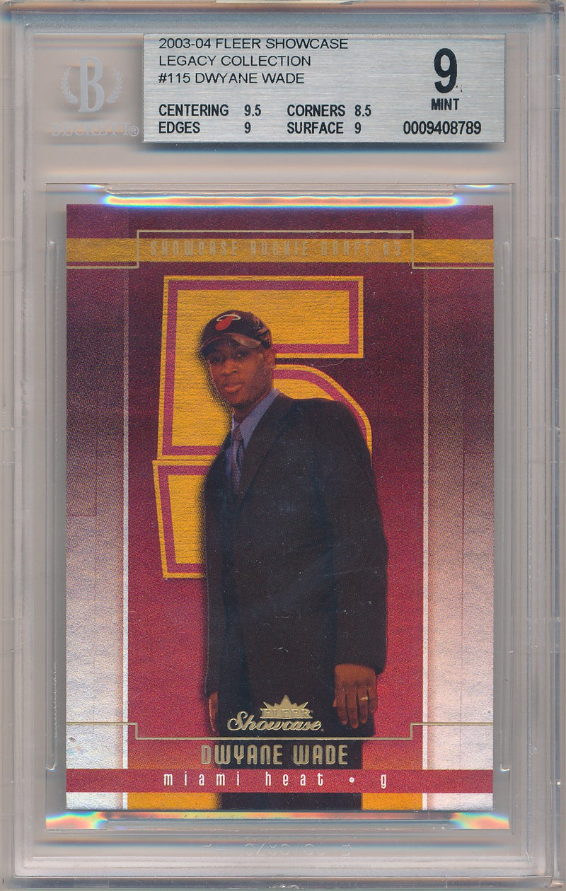 Fleer 2003-2004 Showcase Legacy Collection #115 Dwyane Wade 3/125 / BGS Grade 9