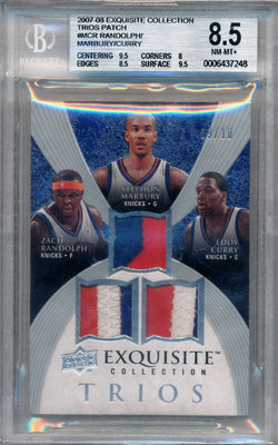 Upper Deck 2007-2008 Exquisite Collection Trios Patch #MCR Zach Randolph / Stephon Marbury / Eddy Curry 9/10 / BGS Grade 8.5