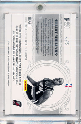 Panini 2010-2011 National Treasures  Century Platinum #220 Elliot Williams  4/5