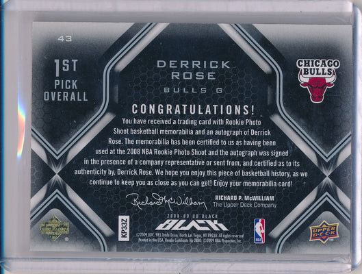 Upper Deck 2008-09 Black Rookie Jersey Auto #43 Derrick Rose 93/99