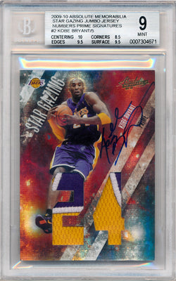 Panini 2009-2010 Absolute Memorabilia Star Gazing Jumbo Jersey Numbers Prime Signatures #2 Kobe Bryant 5/5 / BGS Grade 9 / Auto Grade 10