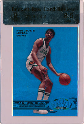 Upper Deck 2011-12 Fleer Retro Precious Metal Gems BLUE #PM-32 Magic Johnson 2/50 / BGS Grade 8.5