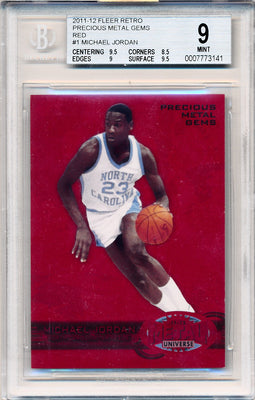 Upper Deck 2011-12 Fleer Retro Precious Metal Gems RED #PM-1 Michael Jordan 123/150 / BGS Grade 9