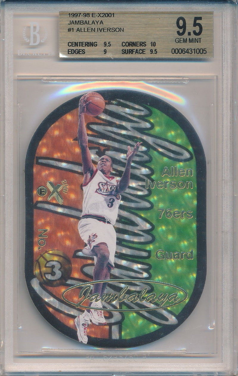 SkyBox 1997-1998 EX 2001 Jambalaya #1/15JB Allen Iverson  / BGS Grade 9.5