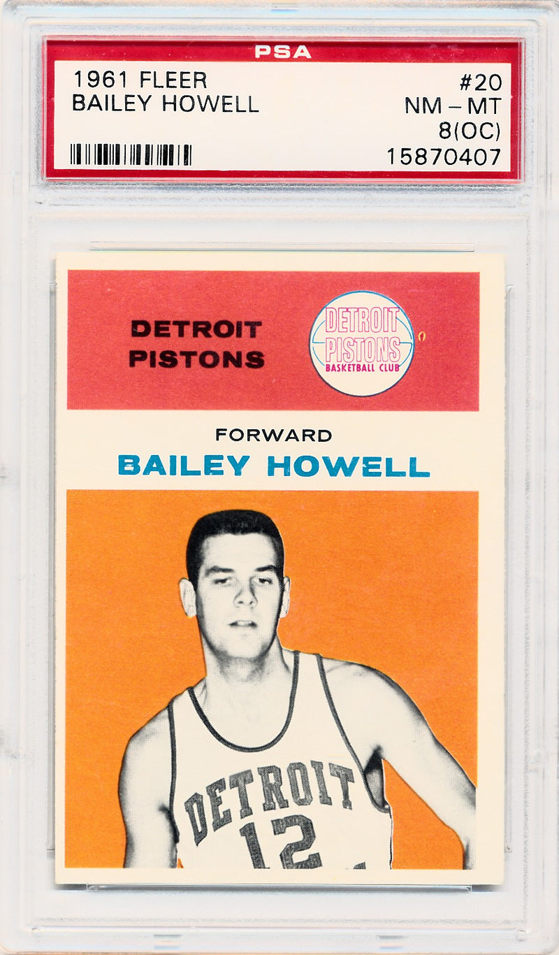 Fleer 1961 Detroit Pistons  #20 Baily Howell   / PSA Grade 8