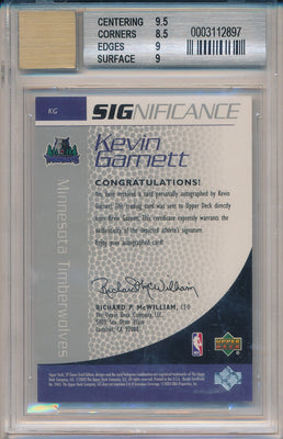 Upper Deck 2003-2004 SP Game Used Significance #KG Kevin Garnett 47/100 / BGS Grade 9 / Auto Grade 10