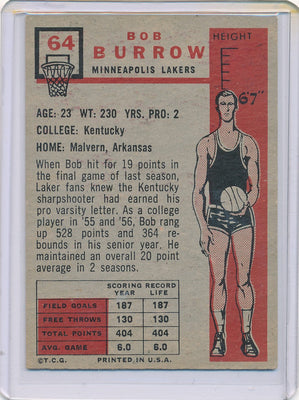 Minneapolis Lakers  #64 Bob Burrow