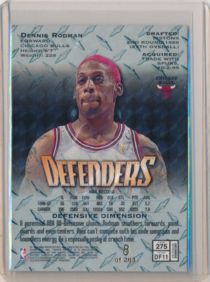 Topps 1997-1998 Topps Finest Defenders #275 Dennis Rodman 8/263