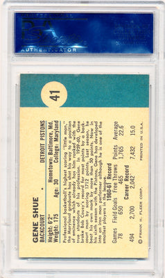 Fleer 1961 Detroit Pistons  #41 Gene Shue  / PSA Grade 7