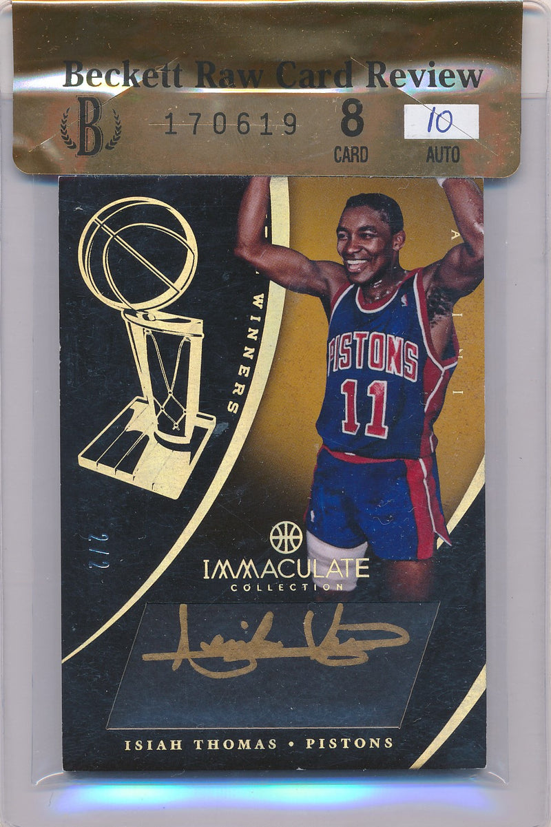 Panini 2012-2013 Immaculate Collection Title Winners Autographs #TWIT Isiah Thomas 2/2 / Auto Grade 10