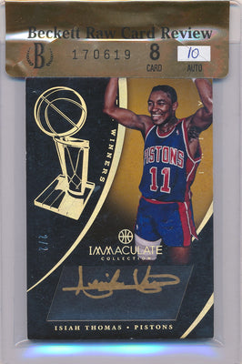 Panini 2012-2013 Immaculate Collection Title Winners Autographs #TWIT Isiah Thomas 2/2 / Auto Grade 10