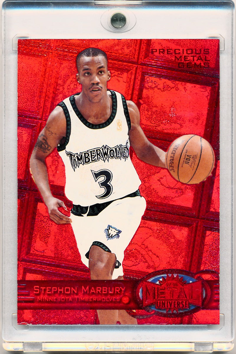 Skybox 1997-1998 Metal Universe Championship Precious Metal Gems Red #90 Stephon Marbury 90/100