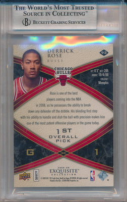 Upper Deck 2008-09 Exquisite Collection Gold   #92 Derrick Rose 25/25 / BGS Grade 8.5