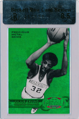 Upper Deck 2011-12 Fleer Retro Precious Metal Gems GREEN #PM-33 Julius Erving 4/10 / BGS Grade 8.5