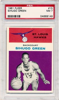 Fleer 1961 St. Louis Hawks  #15 Sihugo Green  / PSA Grade 7