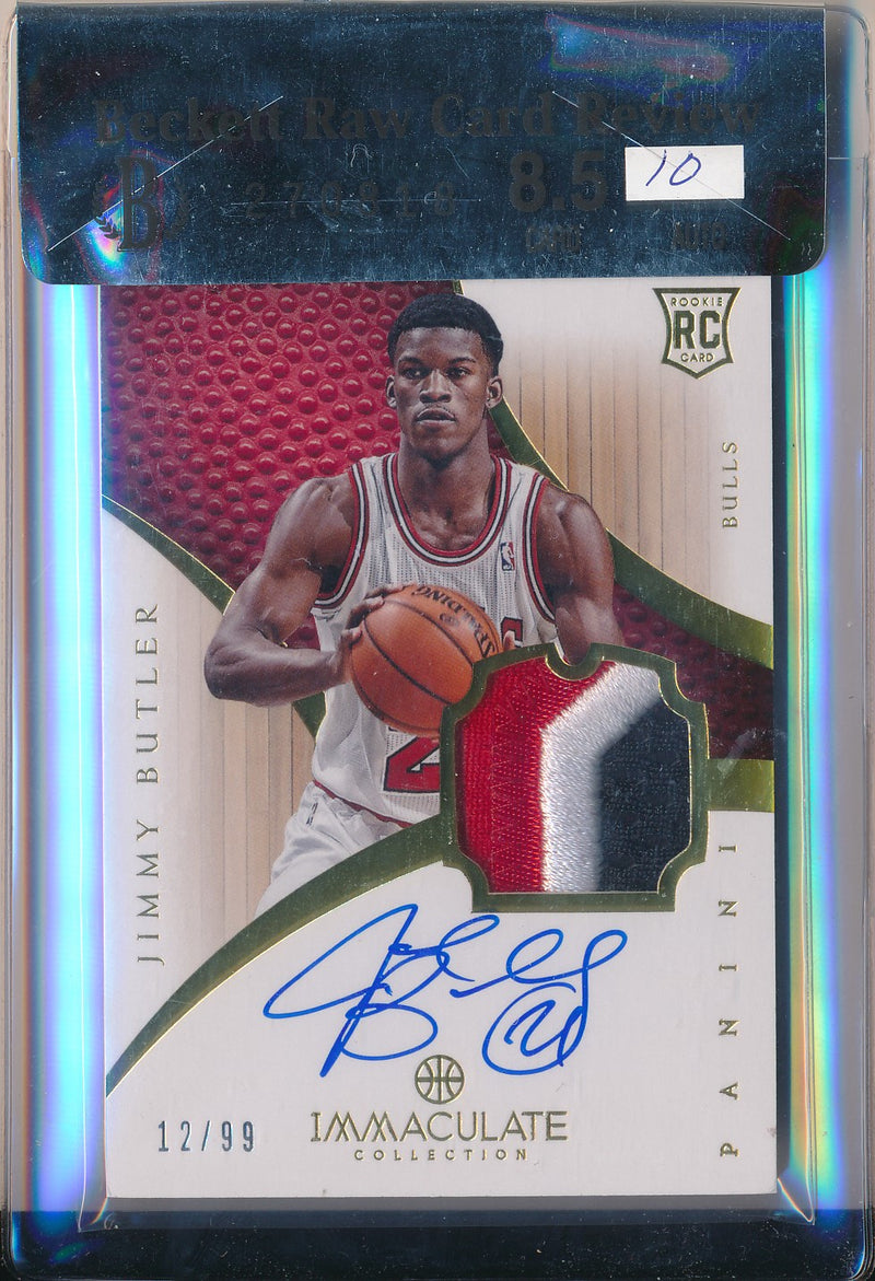Panini 2012-2013 Immaculate Collection Rookie Card #125 Jimmy Butler 12/99 / BGS Grade 8.5 / Auto Grade 10