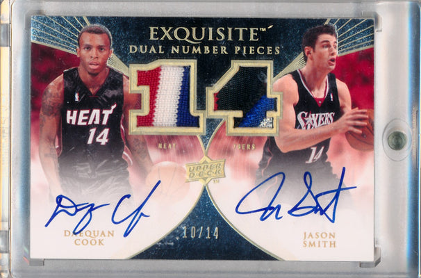 Upper Deck 2007-08 Exquisite Collection Exquisite Dual Number Pieces #EDN-SC Daequan Cook/Jason Smith 10/14