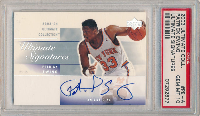 Upper Deck 2003-04 Ultimate Collection  Ultimate Signatures #PE-A Patrick Ewing  / PSA Grade 10