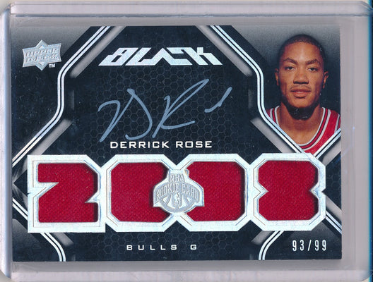 Upper Deck 2008-09 Black Rookie Jersey Auto #43 Derrick Rose 93/99