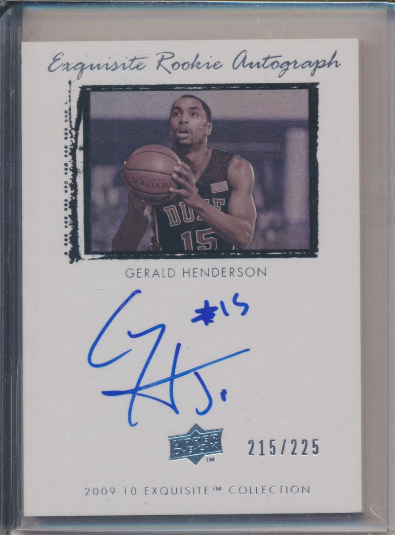 Upper Deck 2009-2010 Exquisite Collection Rookie Auto #77 Gerald Henderson 215/225