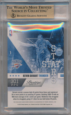 Panini 2010-2011 Prestige Stat Stars #1 Kevin Durant 42/49 / BGS Grade 9.5