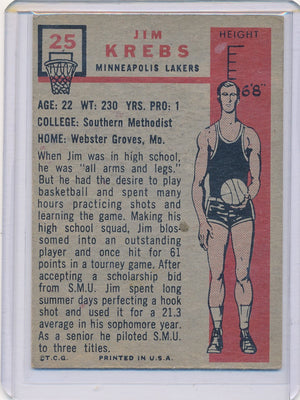 Minneapolis Lakers  #25 Jim Krebs