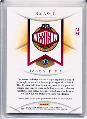 Panini 2012-2013 Immaculate Collection All Star Lineage #ASJK Jason Kidd 4/10