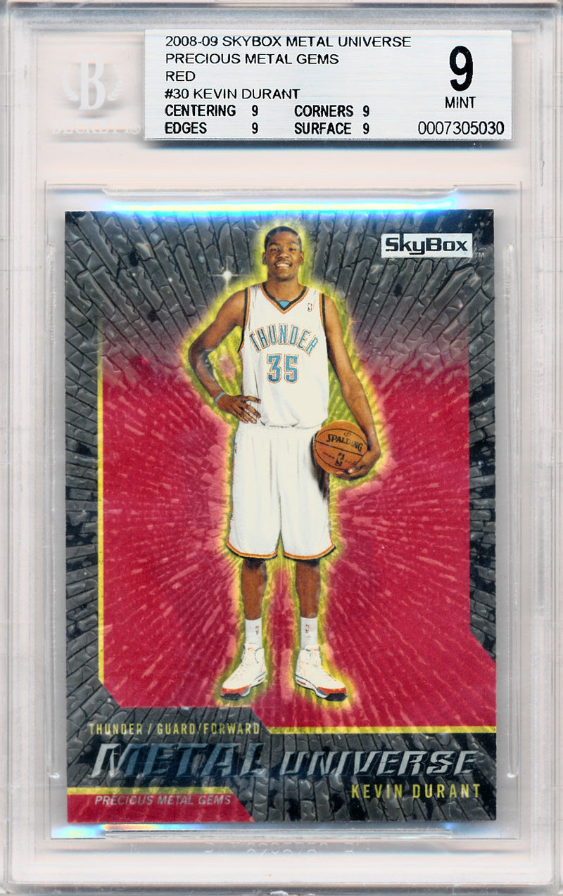 Skybox 2008-2009 Metal Universe Precious Metal Gems Red #30 Kevin Durant 29/50 / BGS Grade 9