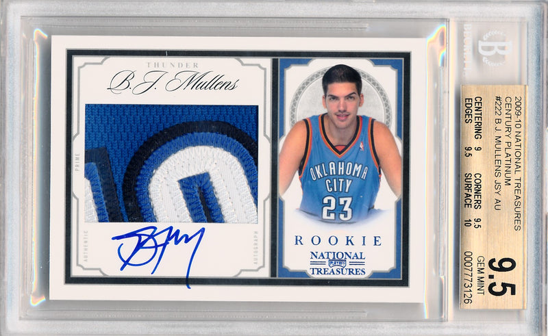 Panini 2009-2010 National Treasures Century Platinum #222 B.J. Mullens 5/5 / BGS Grade 9.5 / Auto Grade 10