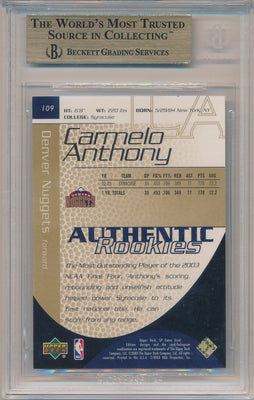 Upper Deck 2003-2004 SP Game Used Gold    #109 Carmelo Anthony 23/50 / BGS Grade 9.5