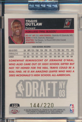 Topps  2003-2004 Chrome  X-Fractor #133 Travis Outlaw 144/220