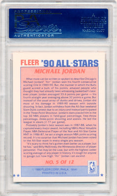 Fleer 1990  90 All-Stars #5 Michael Jordan 5/12 / PSA Grade 10