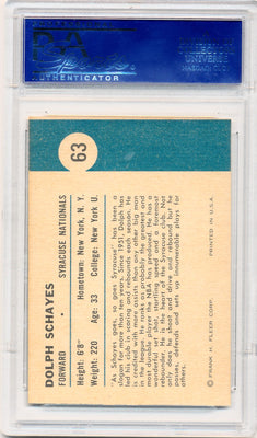 Fleer 1961 Syracuse Nationals  #63 Dolph Schayes   / PSA Grade 7