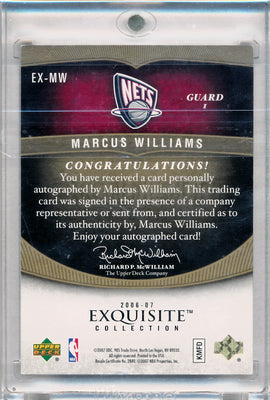 Upper Deck 2006-2007 Exquisite Collection Exquisite Enshrinements #EXMW Marcus Williams 7/25